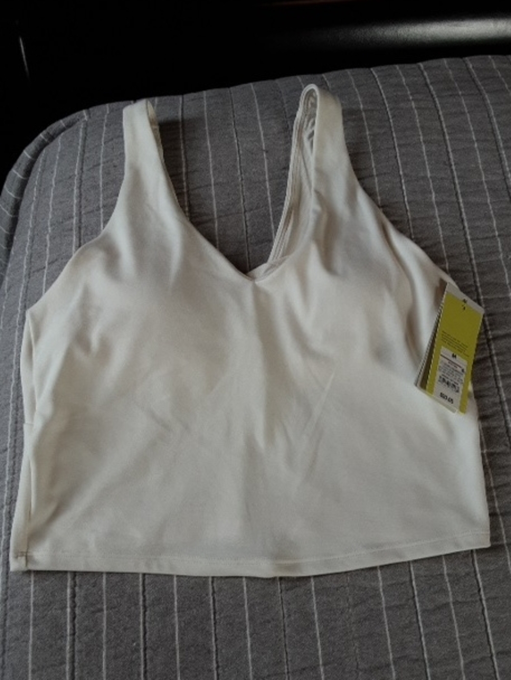 Fabletics White V-Neck Cropped Bralette